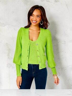 Lilly Pulitzer NWT Fresh Citrus Women's Cardigan & Tank Knit Set #yearround